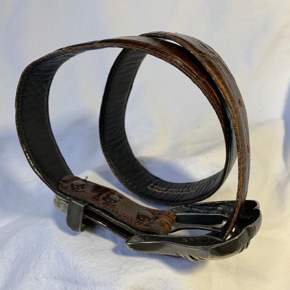 VICENZA Sport tan croc embossed leather belt 28 main image 7